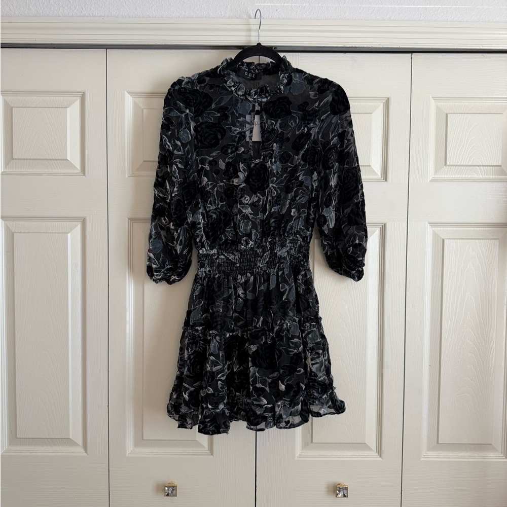 One Pretty Time (O.P.T.) Velvet Floral Mini Dress